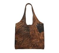 JGHHOUN Brown Cowhide Art Print Extra-Large Canvas Tote Bag Unisex Lightweight Eco-Friendly Shopping Daily Use Gym