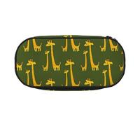 JGHHOUN Cartoon Giraffe Print Pencil Case Spacious Pen Pouch Zipper High Capacity Makeup Tools Office Supplies