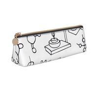 JGHHOUN Chemistry Print Print Higher Capacity Leather Pencil Case Zippered Pen Case School Students Teenagers
