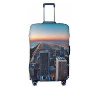 JGHHOUN Chicago Illinois USA 1 Print Universal Stretchable Suitcase Cover Luggage Protector Travel Accessory Daily
