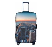 JGHHOUN Chicago Illinois USA 1 Print Universal Travel Suitcase Cover Elastic Luggage Protector for Waterproof Washable