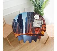 JGHHOUN Chicago Illinois Usa Print Round Tablecloth Indoor Outdoor Decor Picnic Party Wedding Home Dining Table Cover