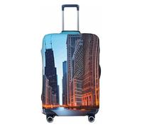 JGHHOUN Chicago Illinois USA Print Universal Stretchable Suitcase Cover Luggage Protector Travel Accessory Daily