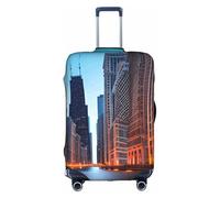 JGHHOUN Chicago Illinois USA Print Universal Travel Suitcase Cover Elastic Luggage Protector for Waterproof Washable
