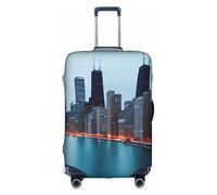 JGHHOUN Chicago Print Universal Travel Suitcase Cover Elastic Luggage Protector for Waterproof Washable