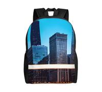 JGHHOUN Chicago Reflect Print Double Shoulder Backpack Lightweight Unisex Bag Travel Rucksack Outdoor Camping