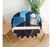 JGHHOUN Chicago Reflect Print Round Tablecloth Indoor Outdoor Decor Picnic Party Wedding Home Dining Table Cover