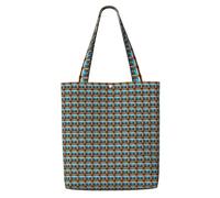 JGHHOUN Chicago Reflected Print Canvas Shoulder Bag Large Capacity Reusable Foldable Tote Shopping Beach Travel