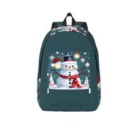 JGHHOUN Christmas Happy Snowmans Print Stylish Backpack Unisex Double Shoulder Bag For Travel Work Outdoor Adventures