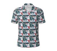 JGHHOUN Christmas Happy Snowmans Print Versatile Polo Shirts Breathable Comfortable Short Sleeve Casual Summer Apparel Black