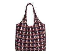 JGHHOUN Christmas Santa Clauss Print Extra-Large Canvas Tote Bag Unisex Lightweight Eco-Friendly Shopping Daily Use Gym