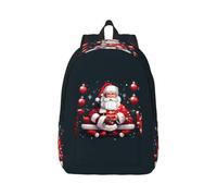 JGHHOUN Christmas Santa Clauss Print Stylish Backpack Unisex Double Shoulder Bag For Travel Work Outdoor Adventures