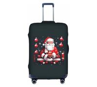 JGHHOUN Christmas Santa Clauss Print Universal Travel Suitcase Cover Elastic Luggage Protector for Waterproof Washable