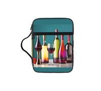 JGHHOUN Cocktail Glasses and Wine Bottless Print Versatile Bible Storage Bag Scripture Organizer Christian Gift Church Accessory