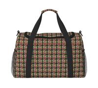 JGHHOUN Colorful Flower Skulls Print Versatile Hand Bag Lightweight Tote Foldable Travel Shoulder Bags Camping Fishing