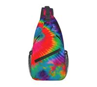 JGHHOUN Colorful Tie Dye pattern Print Cross Bag Shoulder Diagonally Sling Crossbody Backpack Men Women Hiking Daily Use