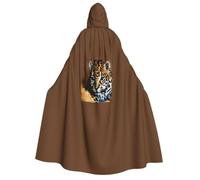 JGHHOUN Cute Baby Jaguar 1 Print Carnival Cosplay Halloween Hooded Cloak | Unisex Witch Capes Costume Celebration Masquerade Accessory Comfort Versatile