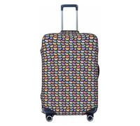 JGHHOUN Cute Colorful Sheep Cartoon Pattern Print Universal Stretchable Suitcase Cover Luggage Protector Travel Accessory Daily