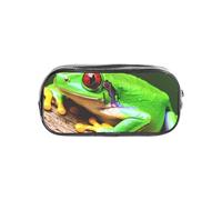 JGHHOUN Cute Red Eyes Tree Frogs Print Transparent Stationery Organizer Clear Pencil Case Office Pencil Pouch Supplies