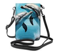 JGHHOUN Dolphins in Love Print Mini Shoulder Bag Women Phone Case Travel Everyday Gifting Shopping Evenings Out