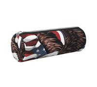 JGHHOUN Eagle with USA Flag Print Adult Pencil Case Pen Pouch Home Stationery Organizer Accessory Lghtweight