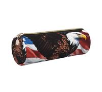 JGHHOUN Eagle with USA Flag Print Adult Pencil Case Pen Pouch Home Stationery Organizer Accessory Lghtweight
