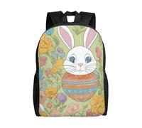 JGHHOUN Easter Bunny Floral Print Double Shoulder Backpack Lightweight Unisex Bag Travel Rucksack Outdoor Camping