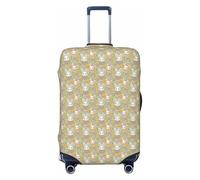 JGHHOUN Easter Bunny Floral Print Universal Stretchable Suitcase Cover Luggage Protector Travel Accessory Daily