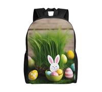 JGHHOUN Easter Egg Bunny Grass Wooden Print Double Shoulder Backpack Lightweight Unisex Bag Travel Rucksack Outdoor Camping