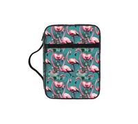 JGHHOUN Flamingo Flowers Print Versatile Bible Storage Bag Scripture Organizer Christian Gift Church Accessory
