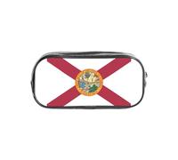 JGHHOUN Florida Flag Print Transparent Stationery Organizer Clear Pencil Case Office Pencil Pouch Supplies