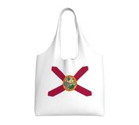 JGHHOUN Florida State Flag Print Extra-Large Canvas Tote Bag Unisex Lightweight Eco-Friendly Shopping Daily Use Gym