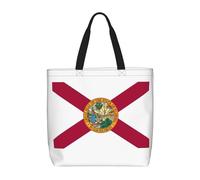 JGHHOUN Florida State Flag Print Large Capacity Bag Shoulder Tote Lightweight Shopping Everyday Travel Beach Work