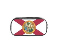 JGHHOUN Florida State Flag Print Transparent Stationery Organizer Clear Pencil Case Office Pencil Pouch Supplies