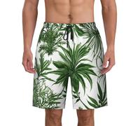 JGHHOUN Flowering Herbs and Herbaceous Plants Print Mens Shorts Quick Dry Athletic Summer Swimwear Beach Pool Lightweight Breathable Black