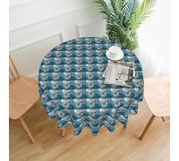 JGHHOUN Funny Animal Dolphin Print Round Tablecloth Indoor Outdoor Decor Picnic Party Wedding Home Dining Table Cover