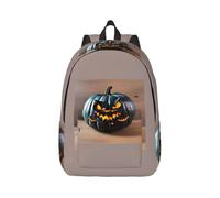 JGHHOUN Halloween Bat Pumpkin Print Stylish Backpack Unisex Double Shoulder Bag For Travel Work Outdoor Adventures