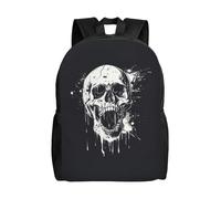 JGHHOUN Horror Ghost Skull Print Double Shoulder Backpack Lightweight Unisex Bag Travel Rucksack Outdoor Camping