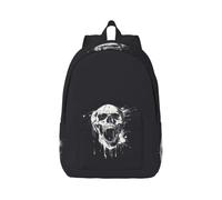JGHHOUN Horror Ghost Skull Print Stylish Backpack Unisex Double Shoulder Bag For Travel Work Outdoor Adventures