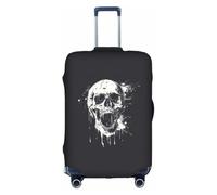 JGHHOUN Horror Ghost Skull Print Universal Travel Suitcase Cover Elastic Luggage Protector for Waterproof Washable