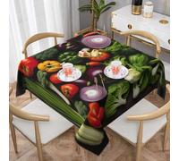 JGHHOUN Introduction of various vegetables Print Square Tablecloth Dining Indoor Outdoor Use Wedding Party Kitchen Holiday Decor