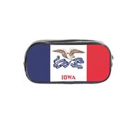 JGHHOUN Iowa State Flag Print Transparent Stationery Organizer Clear Pencil Case Office Pencil Pouch Supplies