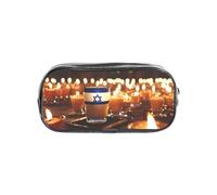 JGHHOUN Israeli Flag Print Transparent Stationery Organizer Clear Pencil Case Office Pencil Pouch Supplies