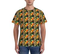 JGHHOUN Japanese Pretty Koi Fish Print Casual Summer Breathable Gym Shirts Men Workout Breathability Intense Activities Black