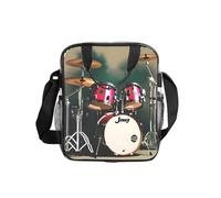JGHHOUN Jazz Drum Print Clear Insulated Lunch Bag Food Storage Tote Large Capacity for Picnic Bento Box