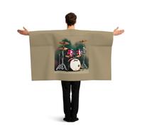 JGHHOUN Jazz Drum Print Patriotic Flag With Sleeves Cape Themed Costume Accessory Celebration Sport Games