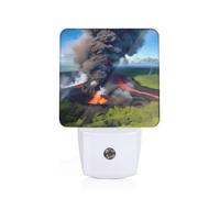 JGHHOUN Kilauea Volcano Bloom Print Bedroom Bathroom Hallway Room Nightlight Lighting for Home Night Light Daily Use