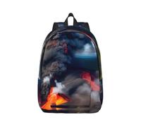 JGHHOUN Kilauea Volcano Bloom Print Stylish Backpack Unisex Double Shoulder Bag For Travel Work Outdoor Adventures