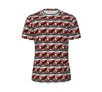 JGHHOUN Lobster Print Men Short-Sleeved T-Shirt Breathable Lightweight Summer Fashion Gym Workout Casual Wear Black
