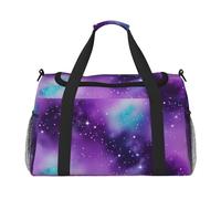 JGHHOUN Magic Galaxy Sky Purple Print Versatile Hand Bag Lightweight Tote Foldable Travel Shoulder Bags Camping Fishing